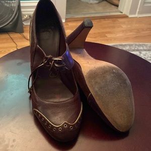 SAKS FIFTH AVENUE Mary Jane Shoes Lace Tie…